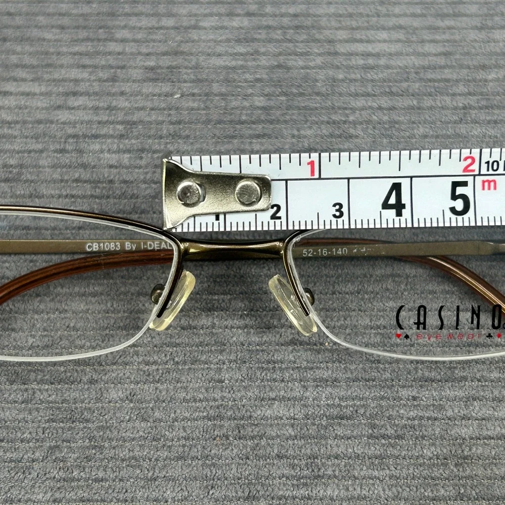 Casino Eyewear CB1083 Bronze Semi Rimless Rectangular Frames 52-16-140